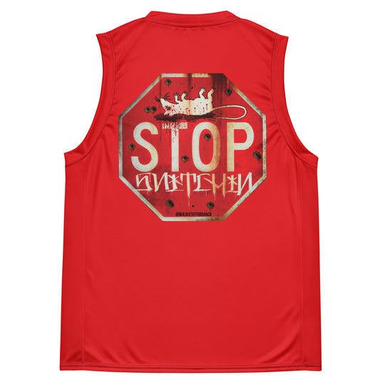 Stop Snitchin Red Basketball Jersey