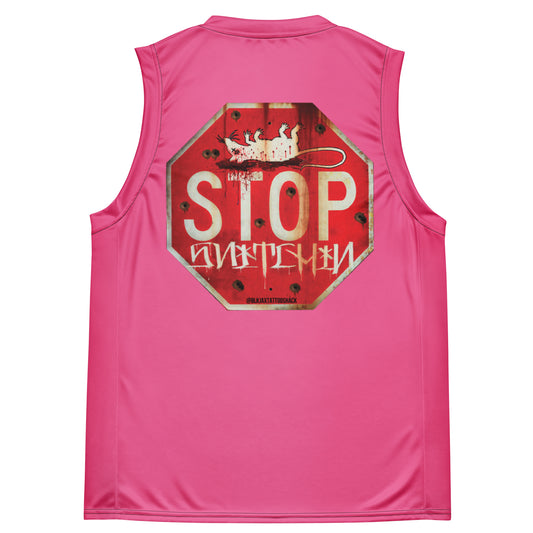 Stop Snitchin Pink Basketball Jersey
