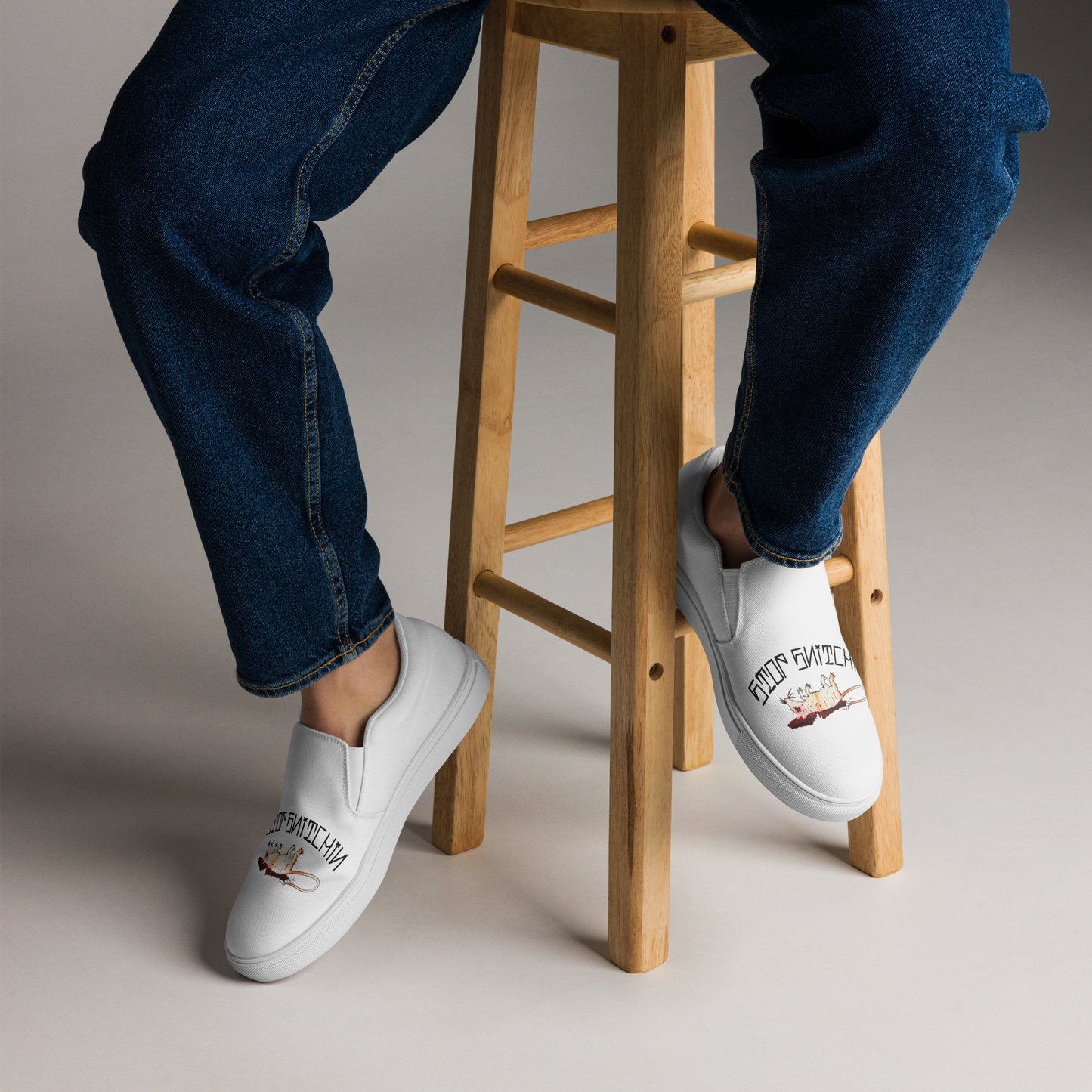 Men’s Fink White slip-on canvas shoes